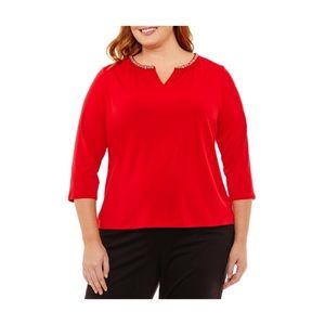 Bling Split Neck top